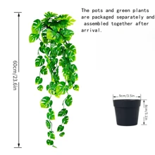 1pc Fake Hanging Plants, Artificial Small Potted Plants For Diy Flower Wall, Scene Layout, Living Room And Bedroom Vase Flower Arrangement, Wedding, Party, Home Decoration, Desk Stuffing.Autumn And Spring Leaf Harvest ,Home Decor,Table Decor,Farmhouse Decor,Outdoors UV Resistant Fake Flowers Faux Plants For Hanging Garden Porch Window Box Outside Decoration Gifts Birthday Graduation