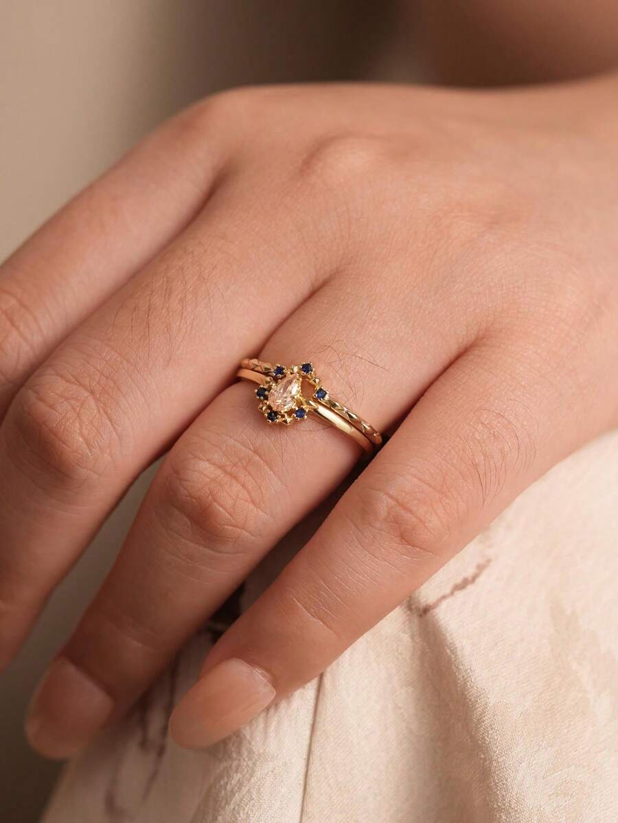 A Set Of Two 925 Sterling Silver Gorgeous Retro Palace Style Rings Ladies Fine Jewelry Gift Birthday Gift Party Gift