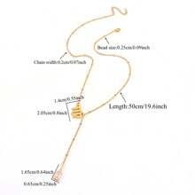 1pc New Minimalist Stainless Steel 12 Zodiac Signs Crystal Rectangular Pendant Necklace, Gold Chain, For Women - Stainless Steel Constellation - View 2