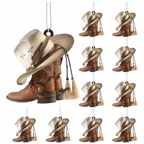 10 قطع زينة معلقة للسيارة شكل حصان ، معلقات سيارة مبتكرة، اكسسوارات مرآة السيارة الخلفية، اكسسوارات تعليق