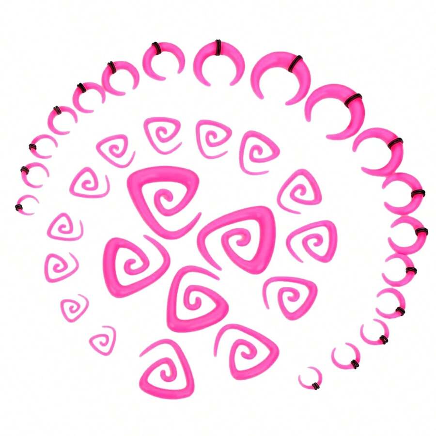 36 件装耳部拉伸套件 14G-00G 耳规扩张器套装亚克力马蹄形锥形螺旋锥形耳规适用于耳部穿孔首饰 - 耳擴 - 查看 1