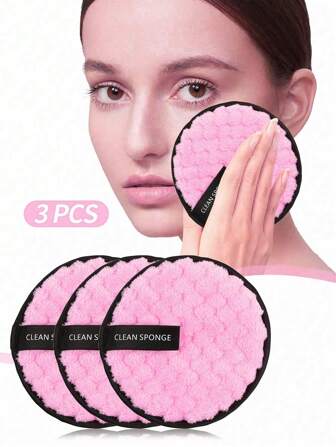 5/1 pièce Tampons démaquillants réutilisables, pinceaux de maquillage, éponges de maquillage, éponges de nettoyage du visage, serviette de nettoyage du visage, éponges de maquillage, houppettes, boîtiers de poudre, houppettes fixatrices de poudre