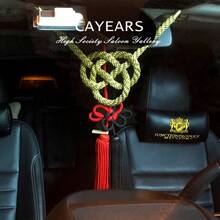 2Pcs JP JDM Black Red Kiku Knot Silvery Kin Rope For Car Rearview Mirrors Charms - 1 - View 9