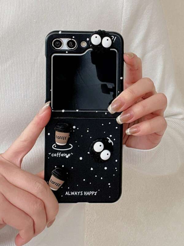Samsung3D Coal Ball Folding Phone Case, Stylish And Practical, Protecting And High Quality For: SamsungGalaxy Zflip 3/Zflip 4/Zflip 5/Zflip 6/Oppo Find N2 Flip /Oppo Find N3 Flip
