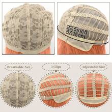 200% Density 26 Inch Light Pink Bangs Straight Wigs Pink Silky Straight Heat Resistant Hair Wig For Women Orange Pink Straight Synthetic Fiber Glueless Colored Hair Wig For Daily Party Cosplay Halloween 26 Inches - 粉色 - 查看 7