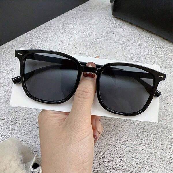 1pc Unisex Stylish Fashion Glasses, Square Frame For Summer Beach Vacation,Outdoor,Travel