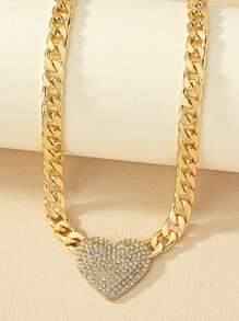 1 Piece Simple And Fashionable Heart Pendant Necklace, Suitable For Women's Daily Casual, Party Date