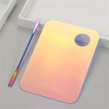 Acrylic Foundation Palette, Professional Makeup Artist Use Nail Polish Palette, Colorful Stainless Steel Sticks