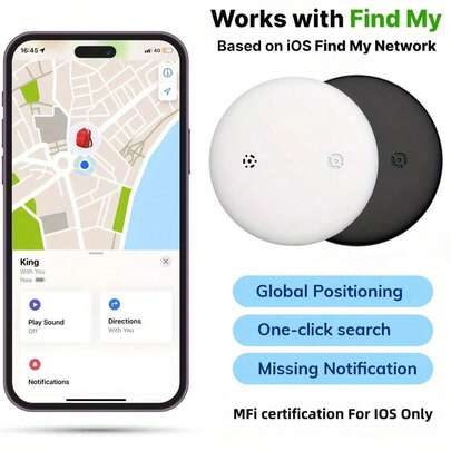 迷你钥匙查找器追踪器，带 FCC ID CE RED 认证，升级版支持应用程序警报，适用于 IOS 手机，用于宠物/行李/汽车/背包/包防丢失
