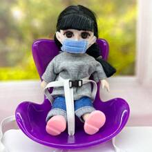 1pc Car Vent Decor Safety Seat, Doll Toy Accessory Chair, Air Vent Aromatherapy Clip, Car Safety Seat Decoration, Vent Clip, Birthday/Holiday Gift, Cute Car Interior Accessory Gifts Graduation