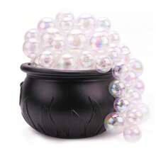 Bubbling Cauldron With Violet Light Black Witches Bubbling Cauldron For Storing Candy Desktop Decoration Ornament - 1pc - 查看 1