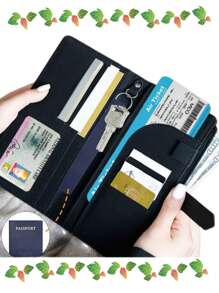 Nieuwe aankomst slanke minimalistische lange paspoorthouder bagagelabelset RFID-blokkerende reisportemonnee documentenorganizer met penhouder kaartsleuven schattige paspoorthoes voor vrouwen mannen creditcardhouder pinpas passacavo porta fotokaarthouder minimalistische portemonnee slimme portemonnee airtag portemonnee visitekaartje zwart roze