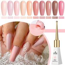 Mtssii 10ml 6pcs Glass Bottle Gel Nail Polish Set Nude Pink Solid Color Gel Polish Set Semi Permanent Nail Polish Varnish Soak Off UV LED Gel Nail Glue Manicure Kit Nail Supplies Nail Art DIY Home Salon Gifts For Women Nails - Multicolor - View 9