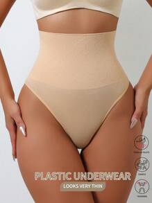 1 件女式高腰丁字裤，[尺码偏小，请订购大 1-2 个尺码以获得宽松版型]，运动塑身裤，收腰塑身短裤，性感提臀收腹内裤 - 杏色 - 查看 1