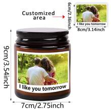 Custom "Love In Sight" Couple Stickers + Scented Candle, Sticker With Romantic Password, Candle With Reveal Your Name, Suitable For Couples Anniversary Gift, Friendship, Coded Scented Candle, Mutual Ritual Gift, Relationship Milestone Gift Set - Photo + Candle - View 12