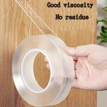 2pcs Reusable Silicone Double-Sided Adhesive Tape, Waterproof Glue For Plastic & Glass Surfaces, Suitable For Arts, Crafts, Wall Decor, Indoor Use