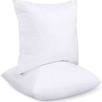 2 قطعة / 1 قطعة ، وسادة بمقاس 40 * 40 سم (16 * 16 بوصة) ، حشوة وسادة من الألياف المجوفة (أبيض)