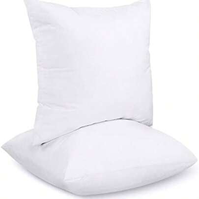 2 piezas/1 pieza Inserto de almohada de 40 X 40 cm (16 X 16 pulgadas), relleno de almohada de fibra hueca (Blanco)