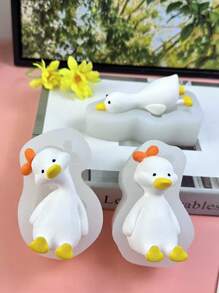 Molde de silicona DIY para piedras de fragancia con forma de pato, molde decorativo para elaborar patos de cuello retorcido rellenos de aceite para rejilla de ventilación de coche