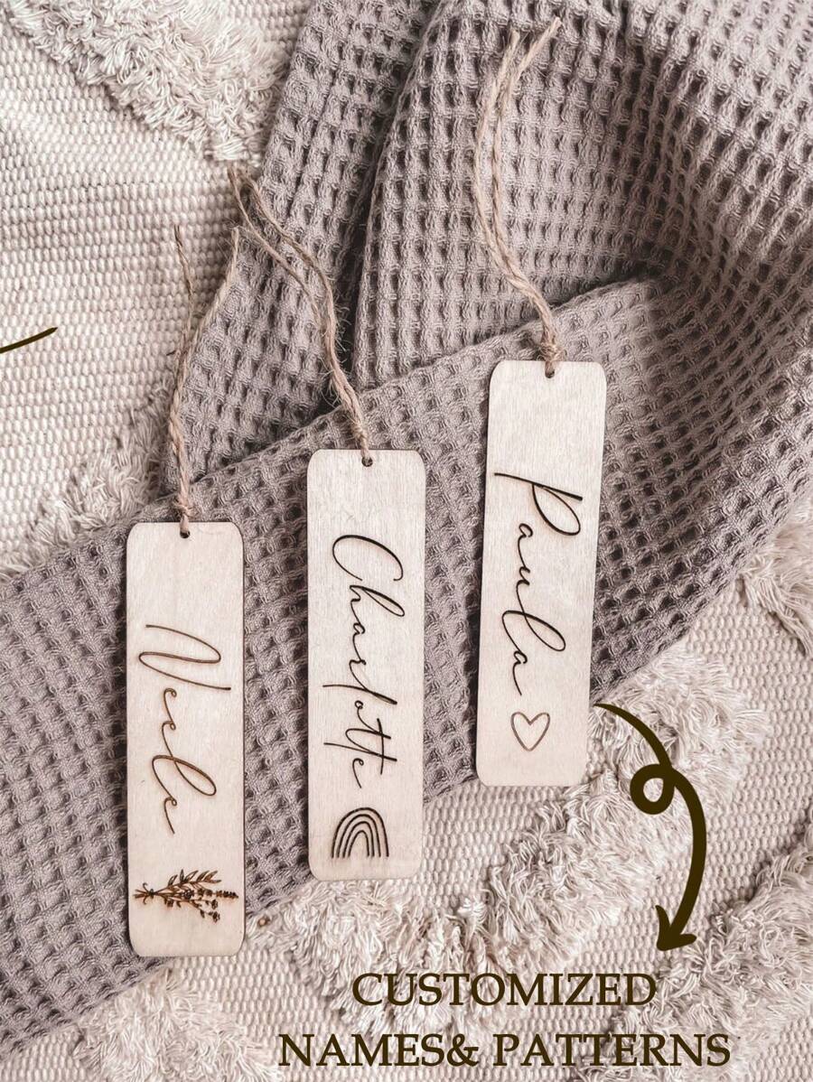 个性化木质书签礼品创意，可定制任何名字，学生奖励礼物，毕业礼物/学生礼物，书签，派对礼品袋，婚礼木质宾客礼物，婚礼批量回礼，新娘送礼会回礼，圣诞节礼品用品