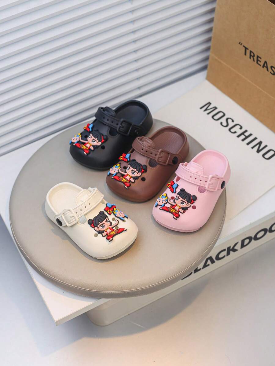 一双男童女童EVA洞洞鞋女童包头拖鞋厚沙滩鞋新款夏季防滑可爱哪吒2的神奇宝贝让海水凉爽沸腾