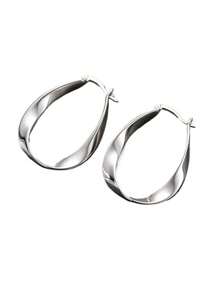 1 pieza Pendientes de aro sin fin minimalistas de plata de ley 925 hipoalergénicos, aptos para mujeres
