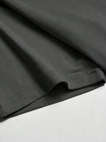 Camiseta de cuello redondo para hombre con patrón geométrico de brújula y pez, minimalista y de moda, adecuada para el verano
