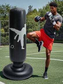 1 pieza Bolsa de boxeo inflable de fitness con soporte engrosado y catártico tridimensional
