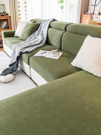 1pc Minimalist Modern Striped Couch Cover, Elastic All-Inclusive Sofa Slipcover, Suitable For All Seasons