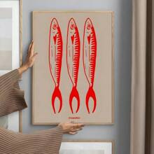 1pc Colorful Sardine Lobster Fish Ocean Animal Poster Prints Perfect Design Nordic Modern Living Room Home Decor Gift No Frame