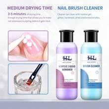 专业美甲笔清洁液 – 丙烯酸凝胶笔护理液，快速溶解凝胶，丙烯酸液体单体 – 丙烯酸按压式美甲完整清洁套装 - 彩色 - 查看 2
