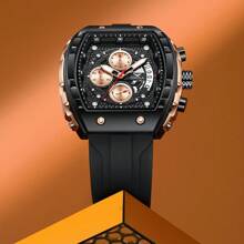 ON6853, Men's Quartz Watch, Fashionable Sports Design, Multifunctional Chronograph, Night Light Waterproof, Suitable For Outdoor Sports And Daily Activities, Men's Gift