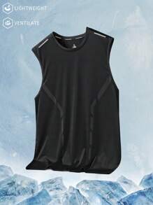 1 pieza Camiseta interior sin mangas de hombre elástica y sin costuras, de secado rápido