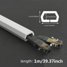 1pc 39.37inch/118.11inch Self-Adhesive PVC Cable Management Tube, Invisible Floor Wire Cover For Desk, Wall & Floor Installation, Home Decor Cable Concealment Channel