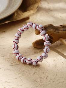 1pc Bohemian Unique Design Baseball Style Fashion Classic Sports Enthusiast Versatile Bracelet