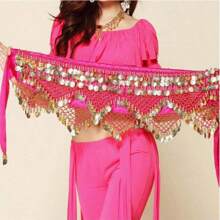 Outfits Belly Dance Glitter Sequins Tassel Skirts, Fashionable Dancing Waist Belt Skirts For Bellydance