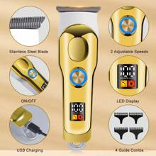 1 件 USB 可充电 5W 电动理发器，数字显示迷你电动剃须刀 - 彩色 - 查看 5