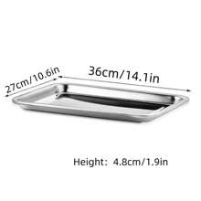1pc Square Plate, Tray, Vegetable Plate, Dining Plate, Barbecue Plate, Rice Plate, Iron Plate, Rectangular Baking Tray