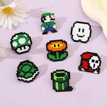 SuperMario SuperMario 1/3/4 Pcs Creative Cartoon Personalized SuperMario Metal Badge Game Character Enamel Brooch Men's And Women's Clothing Bag Accessories Decorative Pin Souvenir A Gift For Friends