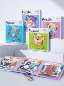 New 3-In-1 Progressive Difficulty Magnetic Puzzle Book, Suitable For Children 3+ Years Old, Educational Logic Development Puzzle Toy, Children's Day/Birthday Gift