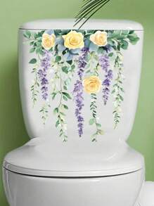 Plant Leaves Flowers Toilet Seat Lid Stickers Self-Adhesive Bathroom Wall Stickers Green Leaf Floral Toilet Lid Decals DIY Removable Waterproof Toilet Sticker For Bathroom Cistern Decor Green Gifts Birthday Graduation Room Decor Home Decor Wall Decor Bathroom Decor Bedroom Decor Room Decoration Stuff Living Room Decor House Decor Home Decor Living Room Wall Art Wall Paper Personalised Stickers