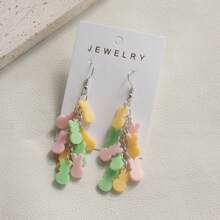 1 Pair Cute Rabbit Acrylic Long Dangle Earrings For Women, Suitable For Easter, Everyday And Party Wear - Yellow - View 7