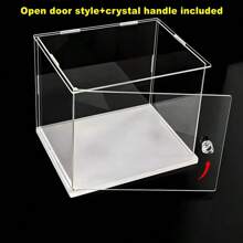 1 Elegant Transparent Acrylic Display Cabinet With Door Opening - Dust Resistant Multifunctional Storage Solution, Suitable For Collectibles, Shoes, Bags, And Cosmetics | Perfect For Home And Office Decoration