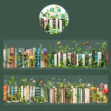 1 Rotolo di Nastro Decorativo in PET, Serie a Tema Libri per Fai Da Te, Costruzione di Scenografie, Forniture Scolastiche, Ritorno a Scuola