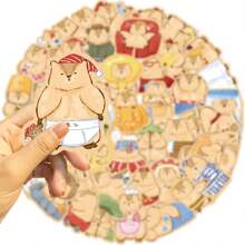 50 pezzi di graziosi adesivi in vinile con la figura di una marmotta - in vari disegni per borracce, laptop, diari e auto - carta adesiva resistente che non si stacca facilmente per un artigianato fai-da-te perfetto e personalizzazione
