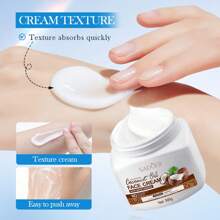 300g 椰子油滋养保湿面霜，保湿滋润面部保湿霜，适合所有皮肤类型 - 白色 - 查看 2