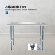 Prep & Work Table Open Base Stainless Steel Work Table For Laundry Room Silver - 1 - View 4