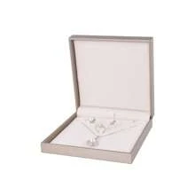 Elegant Champagne Square PU Jewelry Necklace Set Gift Box, High Quality Ring Earring Necklace Packaging Storage Gift Box, Wedding Gift Box, Portable Storage Back To School Dormitory Storage