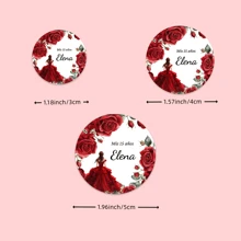 定制 15 岁生日皇冠贴纸，个性化 15 岁生日派对装饰标签，皇冠和蝴蝶贴纸，图形印刷