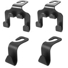 四合一汽车座椅头枕挂钩收纳架，通用型汽车座椅靠背挂钩，可用于悬挂钱包、衣物、外套、水瓶等，完美搭配汽车内饰配件。